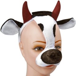 Child's and Adult's Cow Face Costume Heapiece