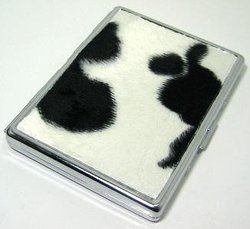 Cow Print Card Metal Cigarette Holder Id Case 0145779cp