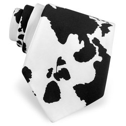 Cow Print Tie by Wild Ties - Black Silk