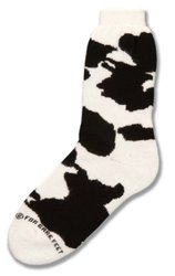 For Bare Feet Black White Cow Print Socks