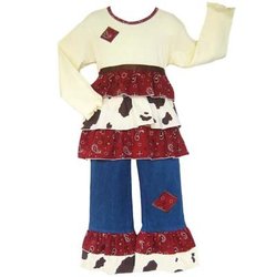 New Boutique Cow Girl Rumba Cool Kids Jean Outfit