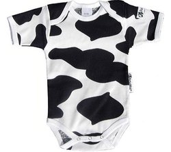 Babygags Infants' MooMe Cow Bodysuit,Black/White,S