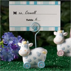 Blue toy cow design place card holders (Set of 48)