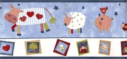 Country Stack Farm Animals Wall Border (Cow, Sheep, Pig, Chicken)