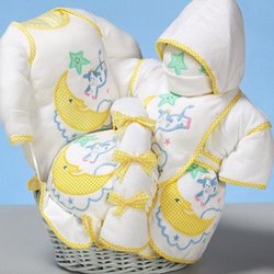 Cow & Moon Gift Basket for Baby in Sunny Yellow