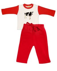 Junior Varsity Outfit Gift Set, 6 - 12m, Red - Cow