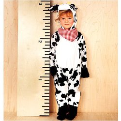 Le Top Newborn Halloween Mooing Spotted Cow Fur Coverall Costume 3M