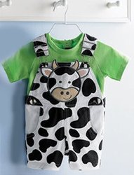 Little Cow Shortall Baby Boy Set - Eieio Collection