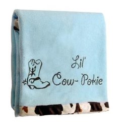 Manual Woodworkers Li'l Cow Pokie Blanket- Blue
