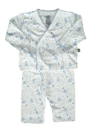 Noa Lily Kimono Set, Blue Cow, 3 Months