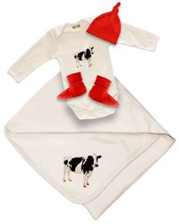 Positively Organic - Wrapped With Love Bodysuit and Blanket Giftset, Cow