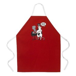 Cow BBQ Apron - Red