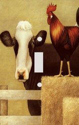 Cow and Rooster Decorative Switchplate Cover