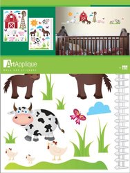 Farm Animals Grass Pig Cow Horse Wall Stickers