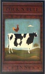 Framed Cock N Bull Warren Kimble Rooster Cow Print New!