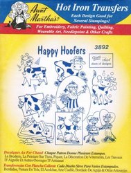 Happy Hoofers (Cartoon Cows) Aunt Martha's Hot Iron Embroidery Transfer