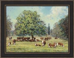 Hereford Heaven-Cow-Framed Art Print-Lithograph
