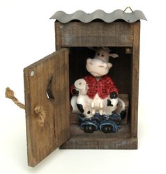 Hillbilly Collection Cow in the Outhouse Figurine