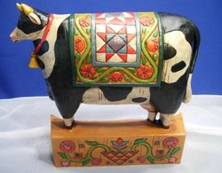 Jim Shore / Heartwood Creek - Barnyard Cow and Sheep Salt & Pepper Shaker Set