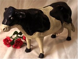 Large Heavy Cast Iron Cow Bank