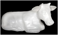 Lighted Plastic Cow for White Marble Nativity