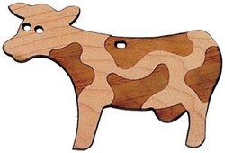 Maple Cut Out Ornament - Cow