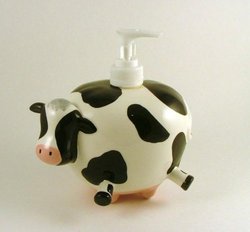 Milk Cow Farm Black White Soap Lotion Dispenser