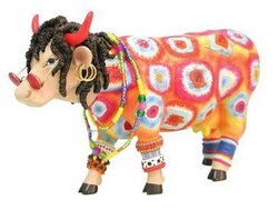 Miss Hippie Cow Figurine