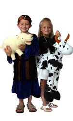 Nativity Costume Dressup Set - Sheep, Cow, Blue Wiseman Christmas Decor