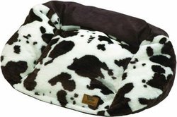 Tuckered Out Dog Bed - Cow/Faux Suede (Medium)