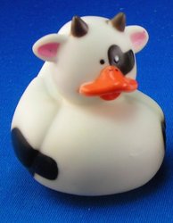 1 (One) Cow Rubber Ducky Party Favor