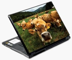 15.4' Univerval Laptop Skin Decal Cover - Happy Cow