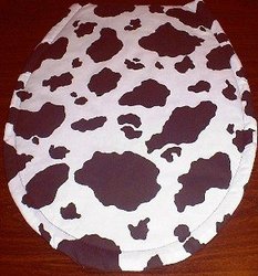 New Toilet Seat Lid Cover made from Cow Spots Moo fabric