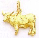 14k Gold Cow Pendant