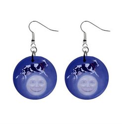 Cow Jumped Moon Earrings Limited Edition Art Jewelry