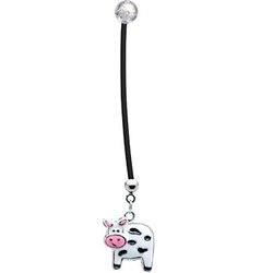 Handcrafted Cute as a Cow Pregnant Belly Ring