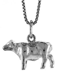Sterling Silver 1/2' (12mm) Cow Pendant
