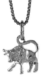 Sterling Silver 3/8' (10mm) Cow Pendant