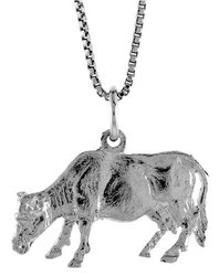 Sterling Silver 9/16' (14mm) Cow Pendant