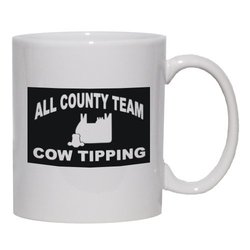 ALL COUNTY TEAM COW TIPPING Mug for Coffee / Hot Beverage 15 oz. BLUE