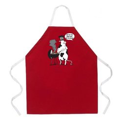 Attitude Apron Cow BBQ Apron, Red, One Size Fits Most
