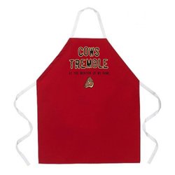 Attitude Apron Cows Tremble Apron, Red, One Size Fits Most