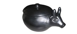 Black Clay Cow Cooking Pot