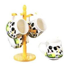 COW 3-D Mug Set of Mugs w/Mug Tree *NEW!*