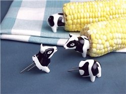 Charcoal Companion CC5007 Cow Corn Holders, 4 pairs
