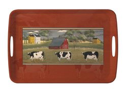 Mebel Colonial Cows Tray, 17.5-Inch x 11.75-Inch