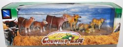 Country Life Assorted Cow Set by New Ray, 6 Animals (1 Set)