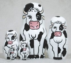 Cow Nesting Doll 5pc./4'