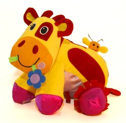 Giggle Toys Patches The Huggable Cow, Yellow