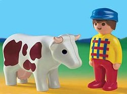 Playmobil Farmer and Cow